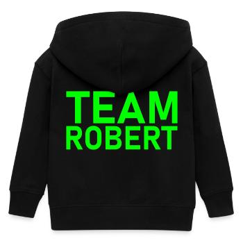 Team Robert Leuchtgrün - Kids Organic Zip-up Hoodie by Stanley/Stella - black - Back