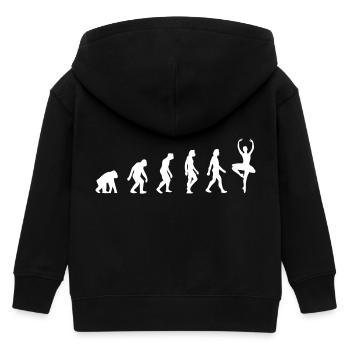 Die Evolution der Ballerinen - Kinder Organic Kapuzenjacke Mini Cultivator von Stanley/Stella - Schwarz - Hinten