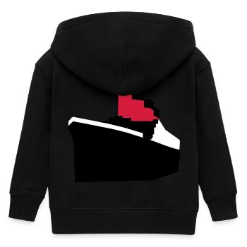 Ozeandampfer Vektor - Kinder Organic Kapuzenjacke Mini Cultivator von Stanley/Stella - Schwarz - Hinten