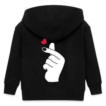 Cœurs de doigts 2 - Veste à capuche enfant bio Stanley/Stella - noir - Dos