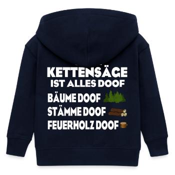 Ohne Kettensäge doof - Kinder Organic Kapuzenjacke Mini Cultivator von Stanley/Stella - Navy - Hinten