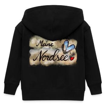Nordsee Herz Design für Fans - Kinder Organic Kapuzenjacke Mini Cultivator von Stanley/Stella - Schwarz - Hinten