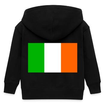Irish Flag - Kids Organic Zip-up Hoodie by Stanley/Stella - black - Back