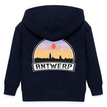 Anvers Belgique Skyline Vintage Sunset Voyage Souv - Veste à capuche enfant bio Stanley/Stella - marine - Dos