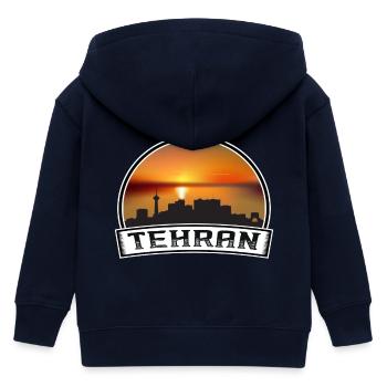 Téhéran Iran Skyline Vintage Sunset Travel Souvenir - Veste à capuche enfant bio Stanley/Stella - marine - Dos