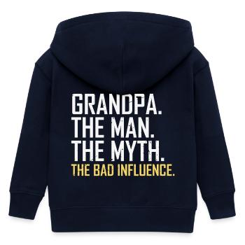 Opa Mann Mythos Der schlechte Einfluss - Kinder Organic Kapuzenjacke Mini Cultivator von Stanley/Stella - Navy - Hinten