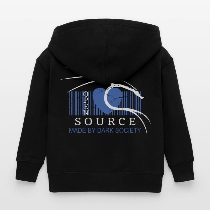 I Love Open Source Software Kids Organic Zip-up Hoodie by Stanley/Stella