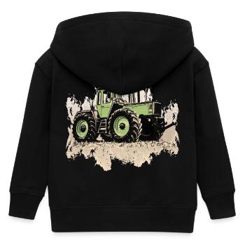 MB trac 1300 turbo | Traktor - Kinder Organic Kapuzenjacke Mini Cultivator von Stanley/Stella - Schwarz - Hinten