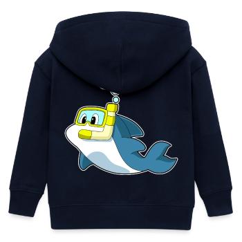 Delfin Taucher Schnorchel Tauchen - Kinder Organic Kapuzenjacke Mini Cultivator von Stanley/Stella - Navy - Hinten