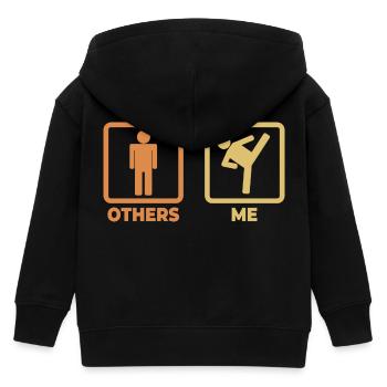Kickboxer Strichfiguren - Kinder Organic Kapuzenjacke Mini Cultivator von Stanley/Stella - Schwarz - Hinten