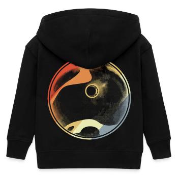 Vintage bowling ball - Kids Organic Zip-up Hoodie by Stanley/Stella - black - Back