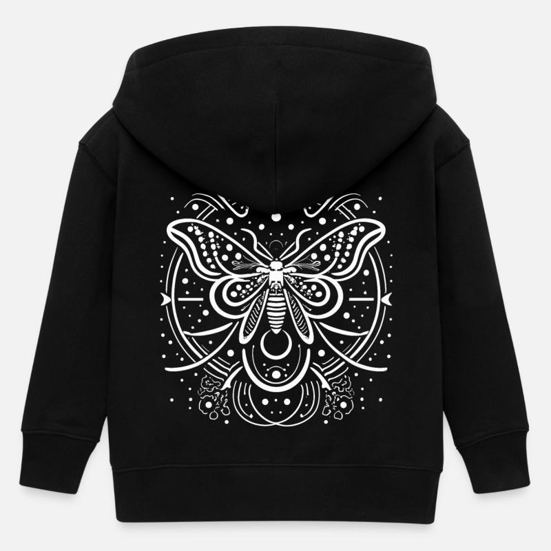 celestial moth - Kinder Organic Kapuzenjacke Mini Cultivator von Stanley/Stella - Schwarz