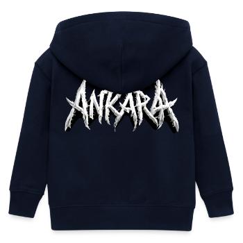 Ankara Türkei - Ankara Metal Musik Headbanger - Kinder Organic Kapuzenjacke Mini Cultivator von Stanley/Stella - Navy - Hinten