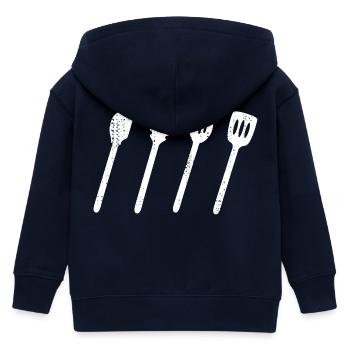 Kochlöffel Set Zeichnung - Kinder Organic Kapuzenjacke Mini Cultivator von Stanley/Stella - Navy - Hinten