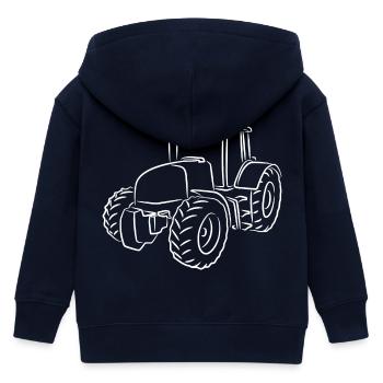 Traktor Skizze - Kinder Organic Kapuzenjacke Mini Cultivator von Stanley/Stella - Navy - Hinten