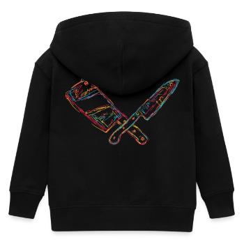 Retro Hackbeil - Kinder Organic Kapuzenjacke Mini Cultivator von Stanley/Stella - Schwarz - Hinten