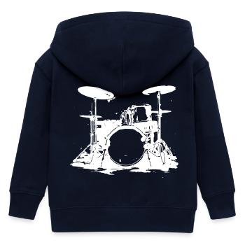 Drumset Skizze - Kinder Organic Kapuzenjacke Mini Cultivator von Stanley/Stella - Navy - Hinten