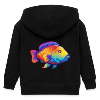Napoleon Lippfisch Buntes Kawaii Cartoon Meerestier - Kinder Organic Kapuzenjacke Mini Cultivator von Stanley/Stella - Schwarz - Hinten