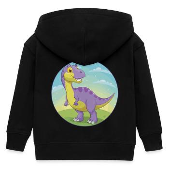 dinosaure mignon kawaii dessin animé clipart animal de compagnie - Veste à capuche enfant bio Stanley/Stella - noir - Dos