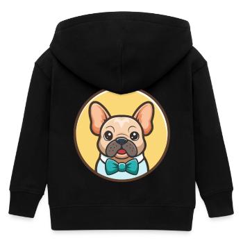 Anglo Francais De Petite Venerie Hunderasse-Cartoon - Kinder Organic Kapuzenjacke Mini Cultivator von Stanley/Stella - Schwarz - Hinten
