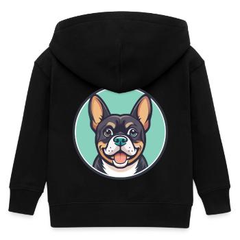 Cao De Castro Laboreiro Race Chien Dessin Animé Kawaii - Veste à capuche enfant bio Stanley/Stella - noir - Dos