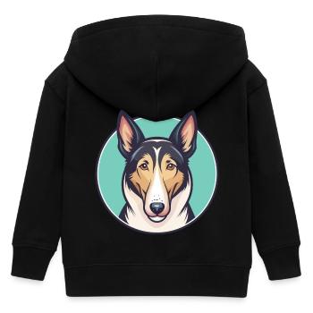 Smooth Collie Hunderasse Cartoon Kawaii Clipart Haustier - Kinder Organic Kapuzenjacke Mini Cultivator von Stanley/Stella - Schwarz - Hinten