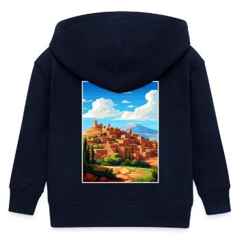 Marrakesch Marokko Reise Poster Souvenir Farbe WPA - Kinder Organic Kapuzenjacke Mini Cultivator von Stanley/Stella - Navy - Hinten