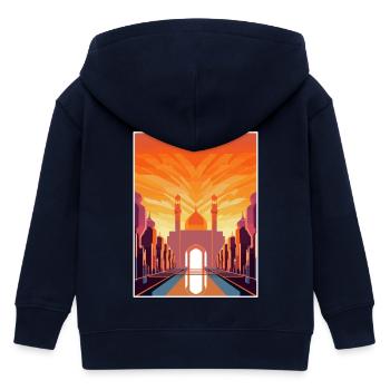 Marrakesch Marokko Reise Poster Souvenir Farbe WPA - Kinder Organic Kapuzenjacke Mini Cultivator von Stanley/Stella - Navy - Hinten