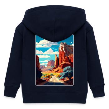 Capitol Reef Nationalpark Reiseposter Souvenir - Kinder Organic Kapuzenjacke Mini Cultivator von Stanley/Stella - Navy - Hinten