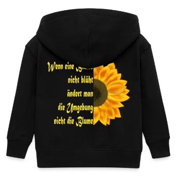 Le tournesol rencontre l’art du texte - Veste à capuche enfant bio Stanley/Stella - noir - Dos