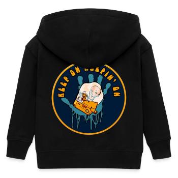 Keep on keepin on - BB batch design - Kids Organic Zip-up Hoodie by Stanley/Stella - black - Back