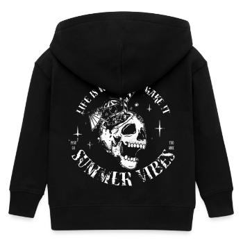 SUMMER VIBES - Kids Organic Zip-up Hoodie by Stanley/Stella - black - Back