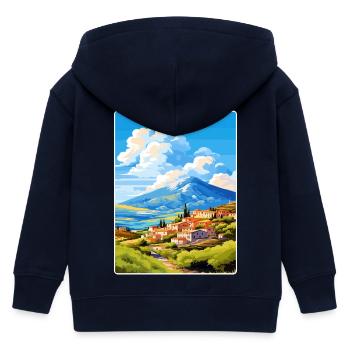 Berg Vardousia Griechenland Reiseposter Souvenir WPA - Kinder Organic Kapuzenjacke Mini Cultivator von Stanley/Stella - Navy - Hinten
