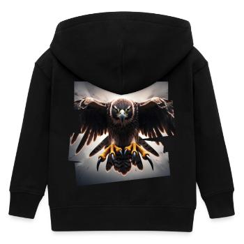 Attaque frontale de l’aigle - Veste à capuche enfant bio Stanley/Stella - noir - Dos