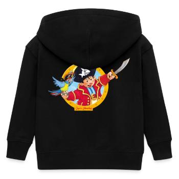 Käpt'n Sharky Und Papagei Als Signet - Kinder Organic Kapuzenjacke Mini Cultivator von Stanley/Stella - Schwarz - Hinten