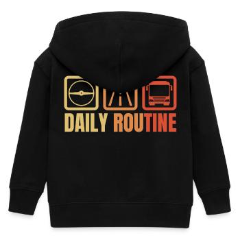 Bus driver daily routine - Kids Organic Zip-up Hoodie by Stanley/Stella - black - Back