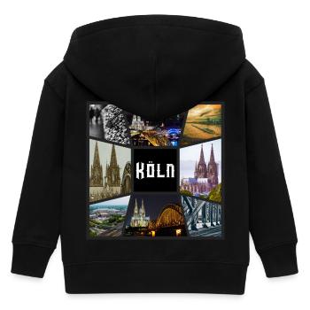 Cologne, Skyline, ville, Allemagne, collage, graffiti - Veste à capuche enfant bio Stanley/Stella - noir - Dos