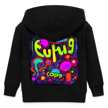 Neon Farben Leuchtend Stil UV - Kinder Organic Kapuzenjacke Mini Cultivator von Stanley/Stella - Schwarz - Hinten