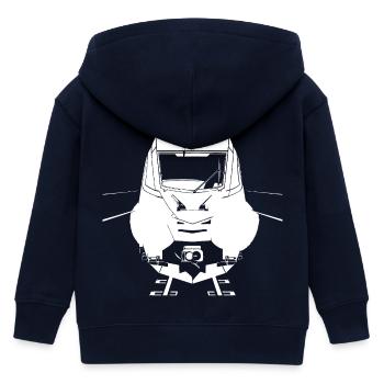 Eisenbahn Skizze - Kinder Organic Kapuzenjacke Mini Cultivator von Stanley/Stella - Navy - Hinten