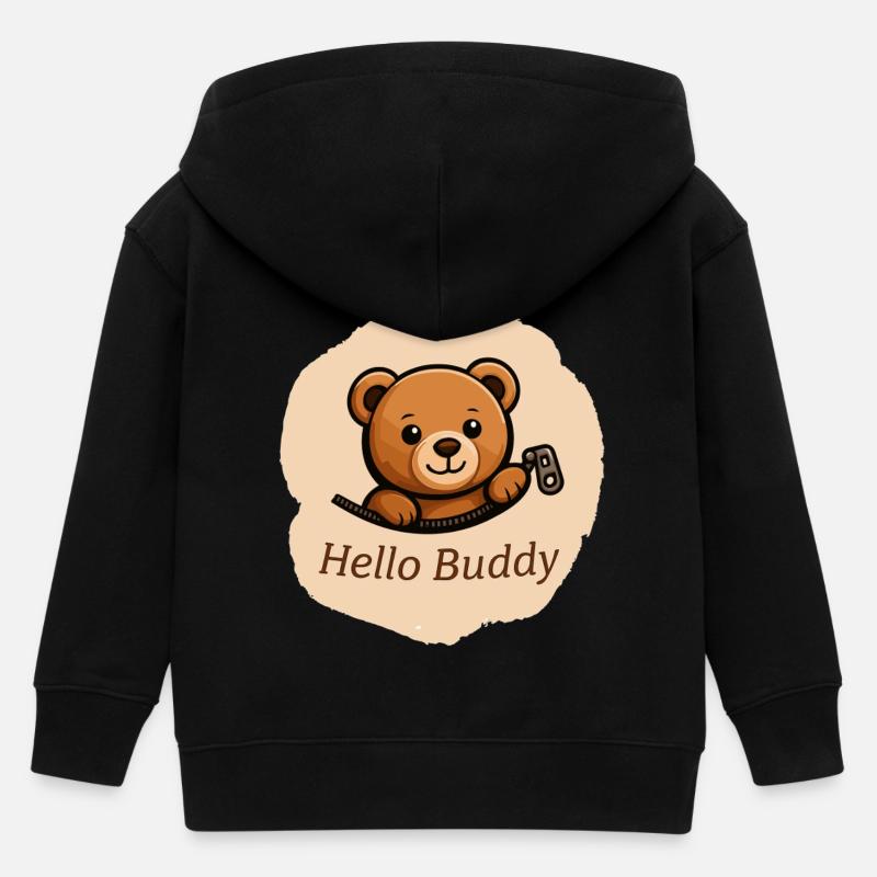 Teddy Buddy - Veste à capuche enfant bio Stanley/Stella - noir