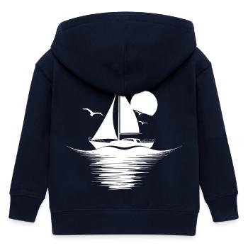 Segeln Zeichnung - Kinder Organic Kapuzenjacke Mini Cultivator von Stanley/Stella - Navy - Hinten