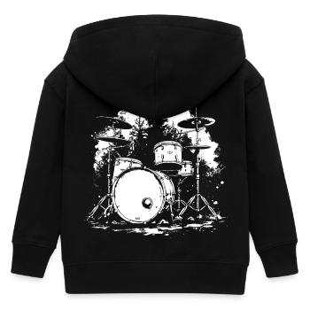 Schlagzeug - Kinder Organic Kapuzenjacke Mini Cultivator von Stanley/Stella - Schwarz - Hinten