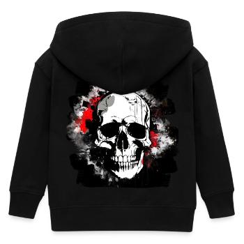Totenschädel Tattoo Heavy Metal Rocker - Kinder Organic Kapuzenjacke Mini Cultivator von Stanley/Stella - Schwarz - Hinten