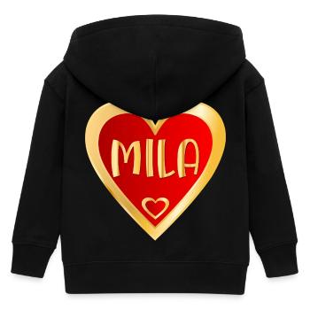 MÄDCHENNAME MILA HEART - Kinder Organic Kapuzenjacke Mini Cultivator von Stanley/Stella - Schwarz - Hinten
