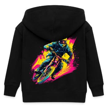 BMX Biker Steamwave - Kinder Organic Kapuzenjacke Mini Cultivator von Stanley/Stella - Schwarz - Hinten