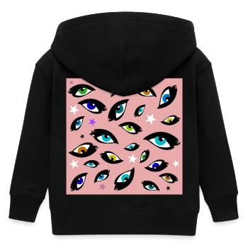 bunte Augen - Kinder Organic Kapuzenjacke Mini Cultivator von Stanley/Stella - Schwarz - Hinten