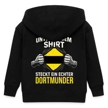 Unter diesem Shirt steckt ein echter Dortmunder - Kinder Organic Kapuzenjacke Mini Cultivator von Stanley/Stella - Schwarz - Hinten