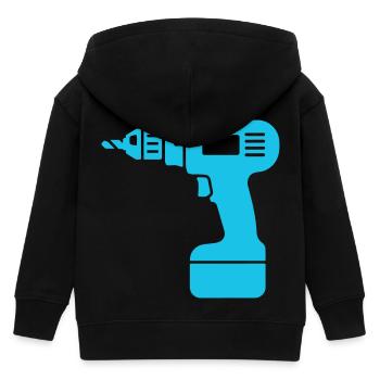 Bohrmaschine - Kinder Organic Kapuzenjacke Mini Cultivator von Stanley/Stella - Schwarz - Hinten