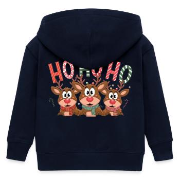 Rentier Trio Weihnachtsstimmung - Kinder Organic Kapuzenjacke Mini Cultivator von Stanley/Stella - Navy - Hinten
