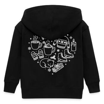 Winter Herz  - Kinder Organic Kapuzenjacke Mini Cultivator von Stanley/Stella - Schwarz - Hinten